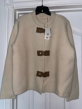 Tory Burch Ross wool cardigan women's size XL NEW W/DEFECT SEE ALL PICS